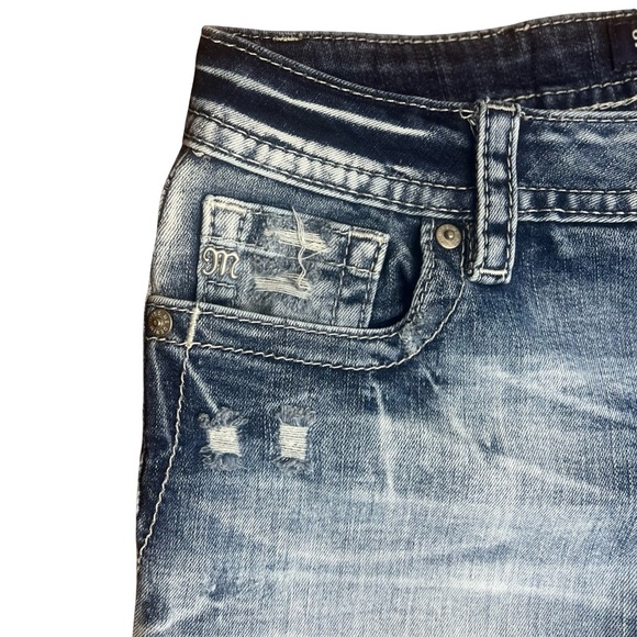 Miss Me Jeans Women's 28 (30x28) Ankle Skinny Mid-Rise Distressed Blue Denim - Picture 3 of 11